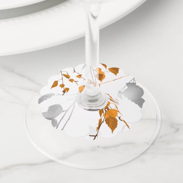 Autumn Leaves 2 Wine Glass Tag (Close Up)