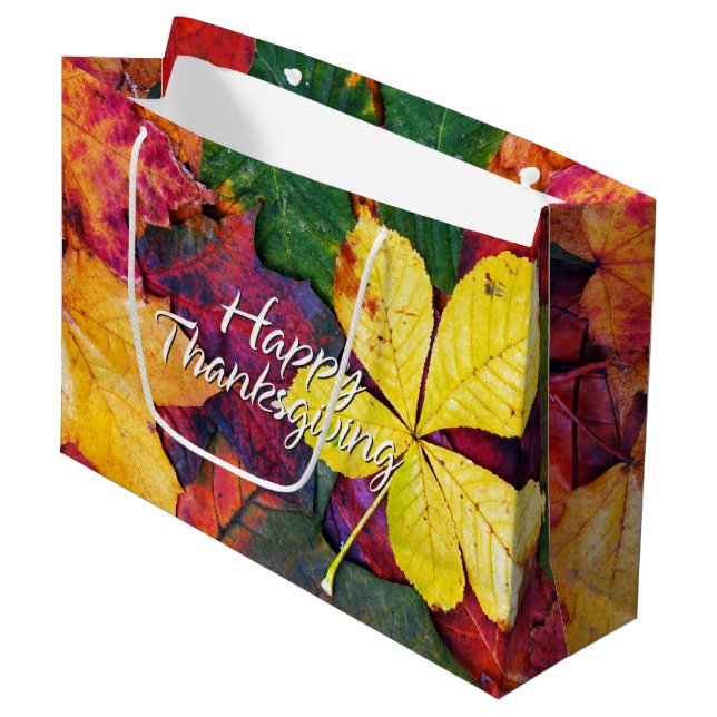 Autumn Leaves 5 Large Gift Bag (Front Angled)