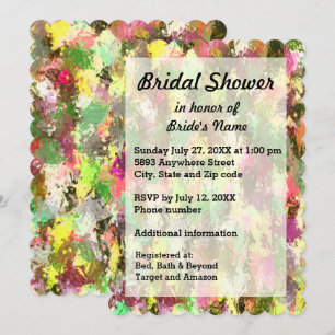 Autumn Leaves Abstract Bridal Shower Invite