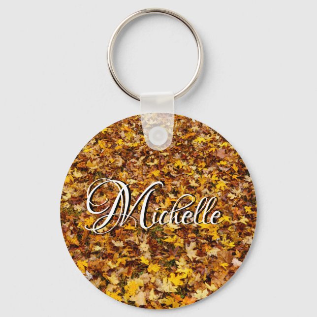 Autumn Leaves Abstract Keychain (Front)