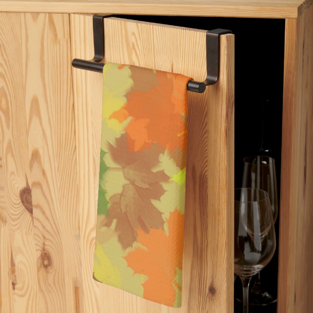 Autumn Leaves Abstract Kitchen Towel (Thirds Fold)