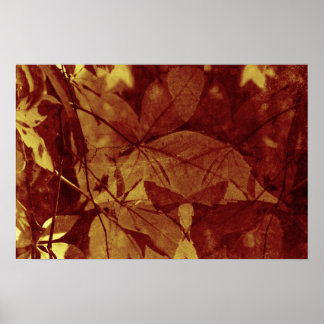 Autumn Leaves Abstract Ochre Tones Poster