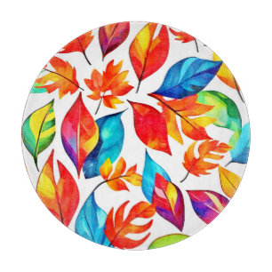 Autumn Leaves Abstract Pattern Cutting Board