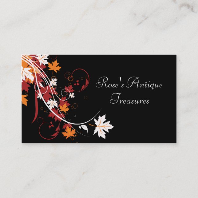 Autumn Leaves Abstract Personal Business Card (Front)