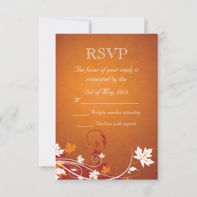 Autumn Leaves Abstract RSVP Card (Front)