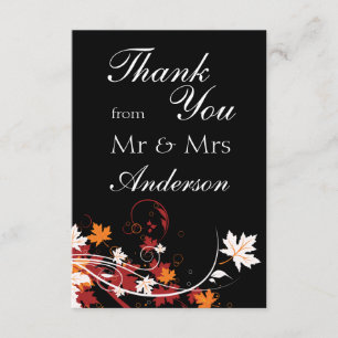 Autumn Leaves Abstract Thank You Card