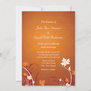 Autumn Leaves Abstract Wedding Invitation