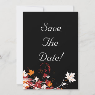 Autumn Leaves Abstract Wedding Save The Date Invitation