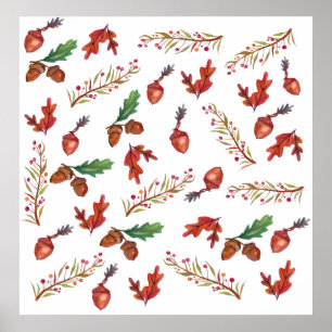 Autumn, Leaves , Acorn Poster