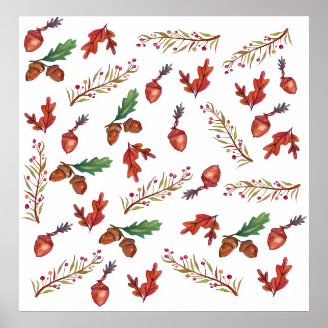 Autumn, Leaves , Acorn Poster (Front)