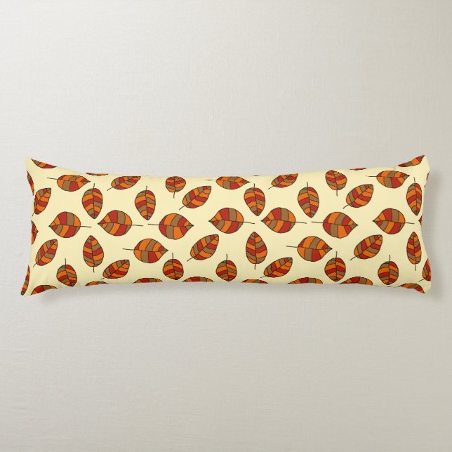 Autumn Leaves adjustable Red Leaf Pattern Body Cushion (Front)
