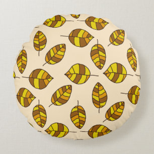 Autumn Leaves adjustable Yellow Leaf Pattern Round Cushion