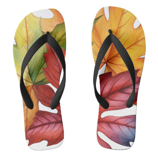 Autumn Leaves,Adult Flip Flops (Footbed)