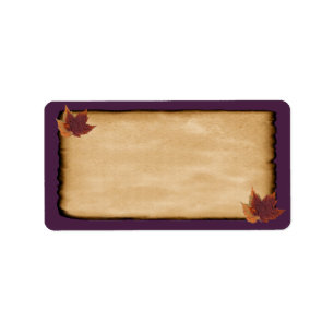 Autumn Leaves, Aged Paper LOOK Blank Address Label