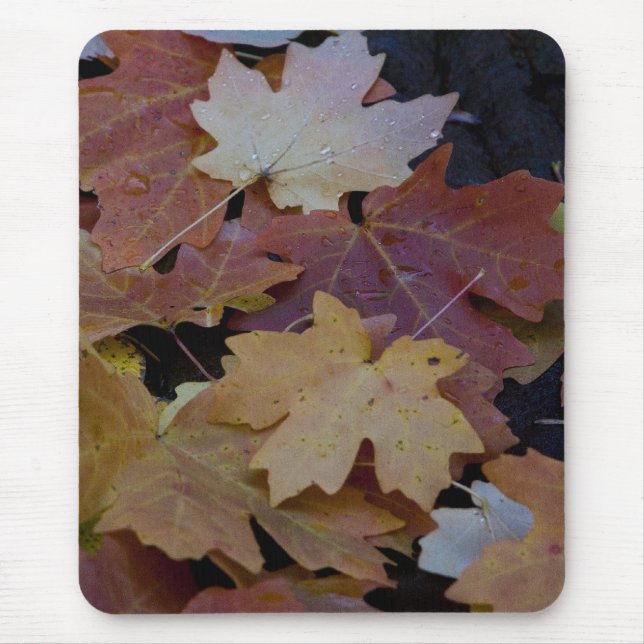 Autumn leaves all around mouse mat (Front)