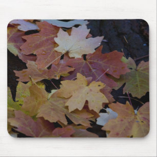 Autumn leaves all around mouse mat