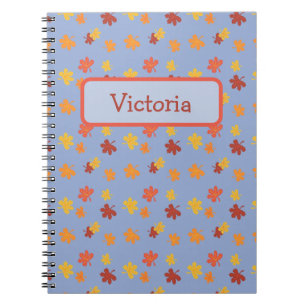 Autumn leaves all-over pattern notebook
