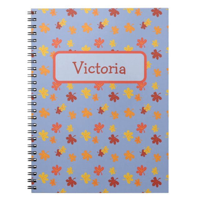 Autumn leaves all-over pattern notebook (Front)