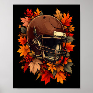 Autumn Leaves American Football Fall American Foot Poster