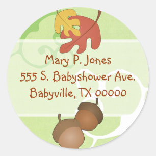 Autumn Leaves and Acorns Address Label Stickers