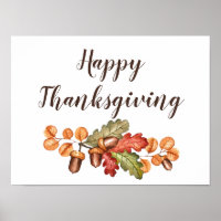 Autumn leaves and acorns custom  