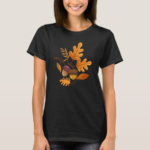 Autumn Leaves And Acorns Fall For Women Thanksgivi T-Shirt