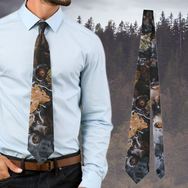 Autumn leaves and acorns in mysterious waters tie (Creator Uploaded)