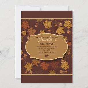 Autumn Leaves and Acorns Invitation