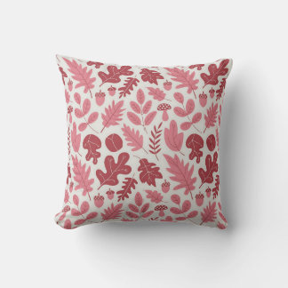 Autumn Leaves and Acorns Pattern Cushion