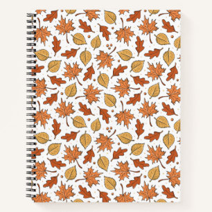 Autumn Leaves and Acorns Pattern Notebook