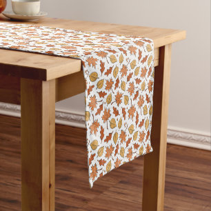 Autumn Leaves and Acorns Pattern Short Table Runner