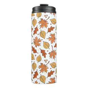 Autumn Leaves and Acorns Pattern Thermal Tumbler