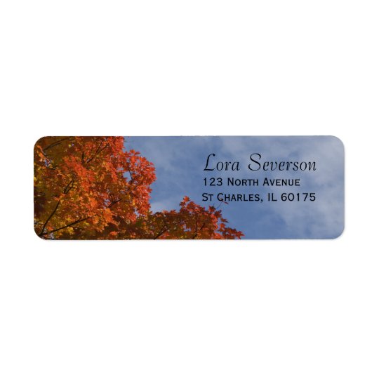 Autumn Leaves and Blue Sky Return Address Label