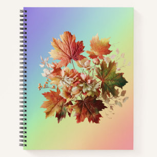 Autumn Leaves and Flowers in Fall Bouquet Art Notebook