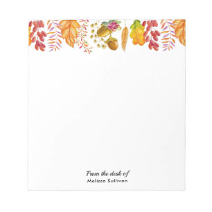Autumn Leaves and Foliage Border Notepad