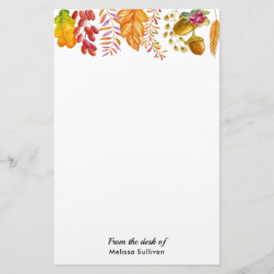 Autumn Leaves and Foliage Border Stationery