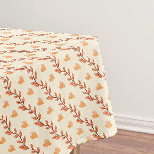 Autumn Leaves and Hearts Tablecloth (In Situ)