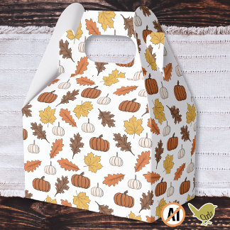 Autumn leaves and pumpkins favour box