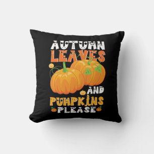Autumn Leaves And Pumpkins Please Birthday Cushion