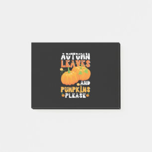 Autumn Leaves And Pumpkins Please Birthday Post-it Notes