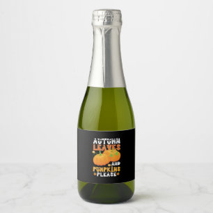 Autumn Leaves And Pumpkins Please Birthday Sparkling Wine Label