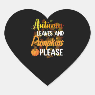 Autumn leaves and pumpkins please funny halloween heart sticker