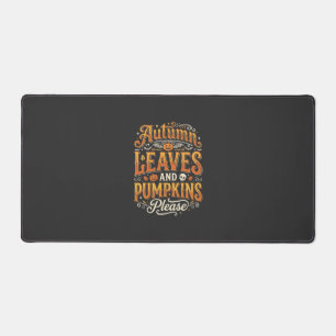 Autumn Leaves and Pumpkins Please Halloween Design Desk Mat