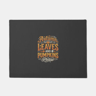 Autumn Leaves and Pumpkins Please Halloween Design Doormat