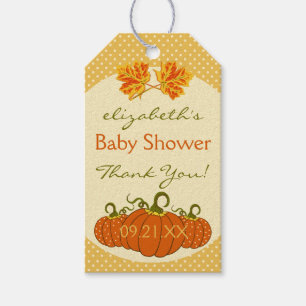 Autumn Leaves and Pumpkins Shower Thank You Gift Tags