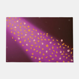  Autumn Leaves and Roses - Pink Flare  Doormat