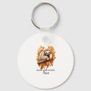 Autumn Leaves and Sloth Please Key Ring