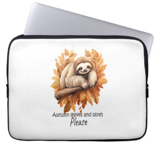 Autumn Leaves and Sloth Please Laptop Sleeve