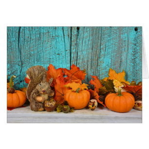 autumn leaves and squirrel