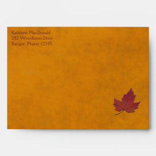 Autumn Leaves and Stripes Envelope for 5"x7" Sizes
